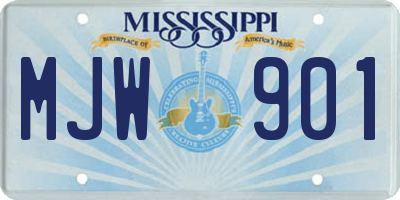 MS license plate MJW901