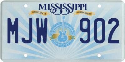 MS license plate MJW902