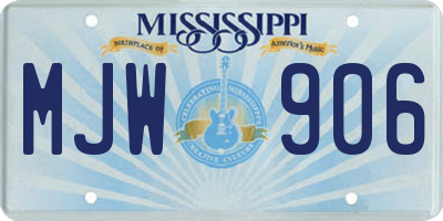 MS license plate MJW906