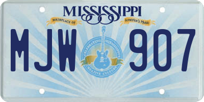 MS license plate MJW907