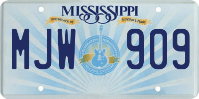 MS license plate MJW909