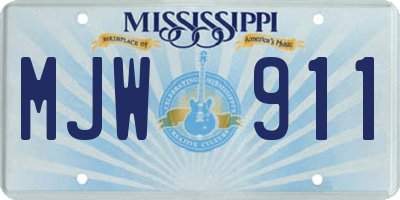 MS license plate MJW911
