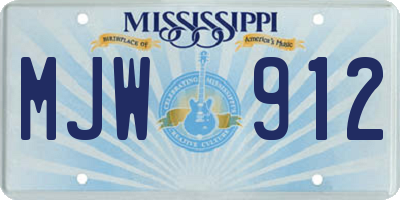 MS license plate MJW912