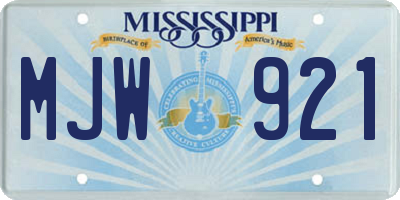 MS license plate MJW921