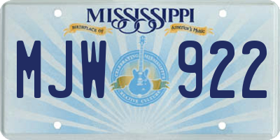 MS license plate MJW922