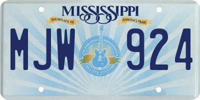 MS license plate MJW924