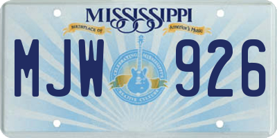 MS license plate MJW926