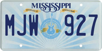MS license plate MJW927