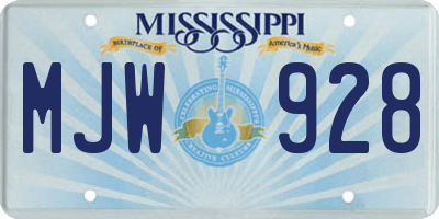 MS license plate MJW928
