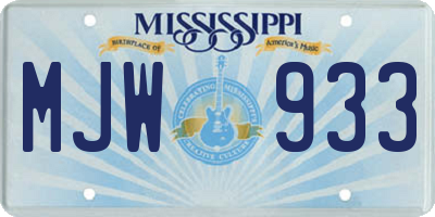 MS license plate MJW933