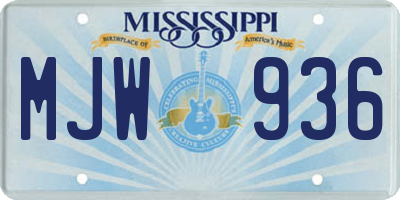 MS license plate MJW936