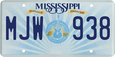 MS license plate MJW938