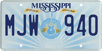 MS license plate MJW940