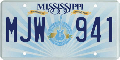 MS license plate MJW941