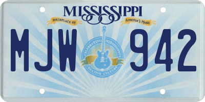 MS license plate MJW942