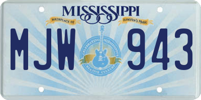 MS license plate MJW943