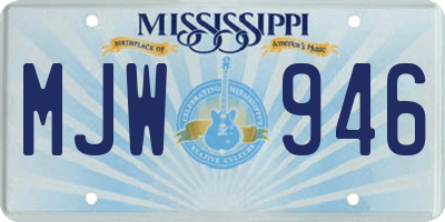 MS license plate MJW946