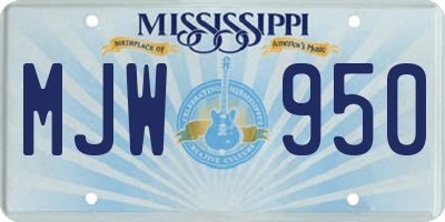 MS license plate MJW950