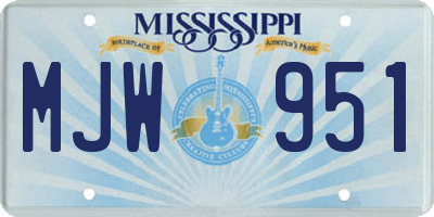 MS license plate MJW951