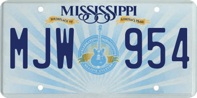 MS license plate MJW954