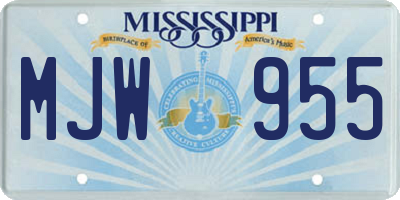 MS license plate MJW955