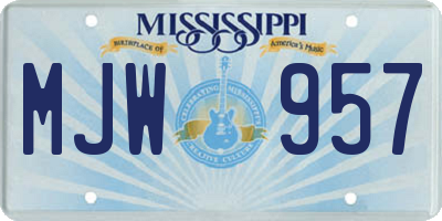 MS license plate MJW957