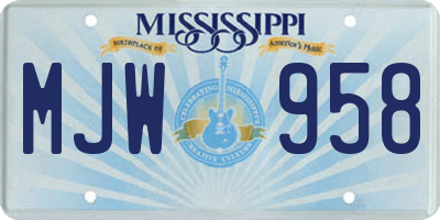 MS license plate MJW958