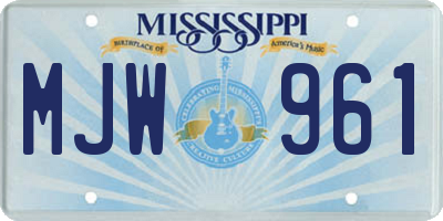 MS license plate MJW961