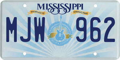MS license plate MJW962