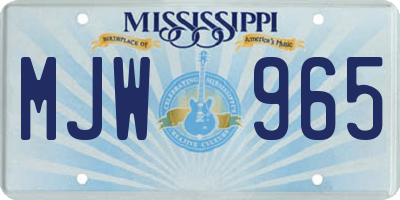 MS license plate MJW965