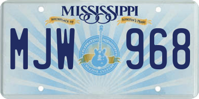 MS license plate MJW968