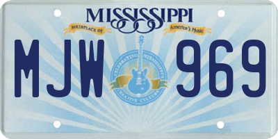 MS license plate MJW969
