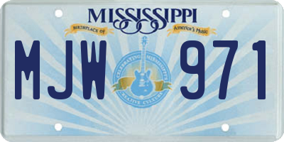 MS license plate MJW971