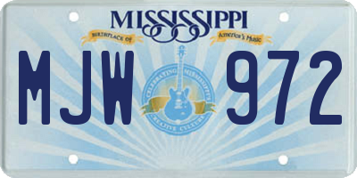 MS license plate MJW972