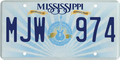 MS license plate MJW974