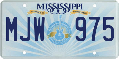 MS license plate MJW975