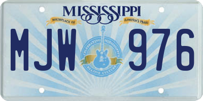 MS license plate MJW976