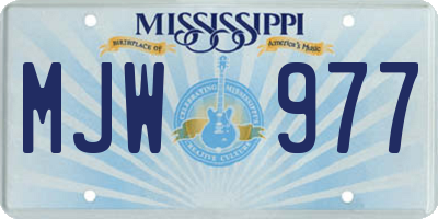 MS license plate MJW977