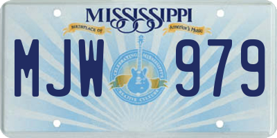 MS license plate MJW979