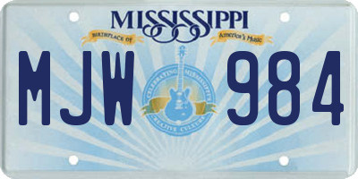 MS license plate MJW984