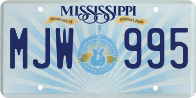 MS license plate MJW995