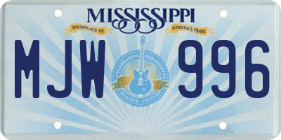 MS license plate MJW996