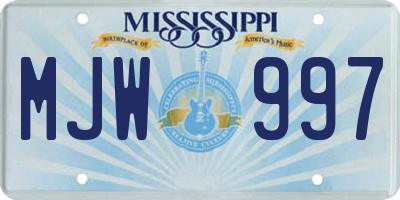 MS license plate MJW997
