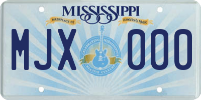MS license plate MJX000