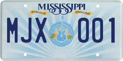 MS license plate MJX001