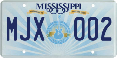 MS license plate MJX002