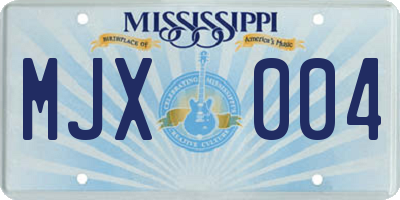 MS license plate MJX004