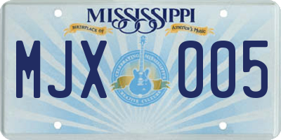 MS license plate MJX005