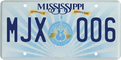 MS license plate MJX006
