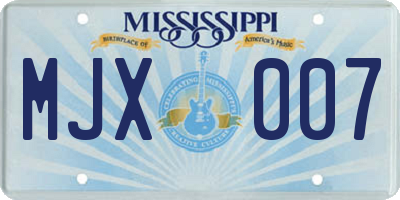MS license plate MJX007